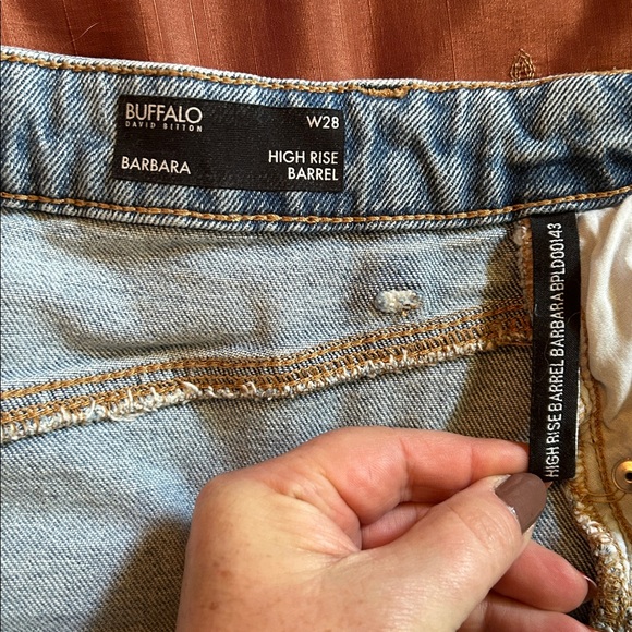 Buffalo David Bitton Barbra High Rise Indigo Vintage Light Blue Barrel Jeans 28 - Picture 14 of 17